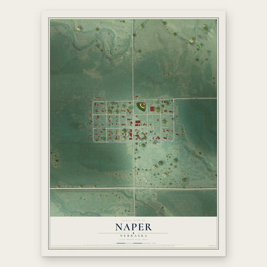 Naper, Nebraska map print, the full design