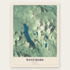Westmore, Vermont map print, the full design
