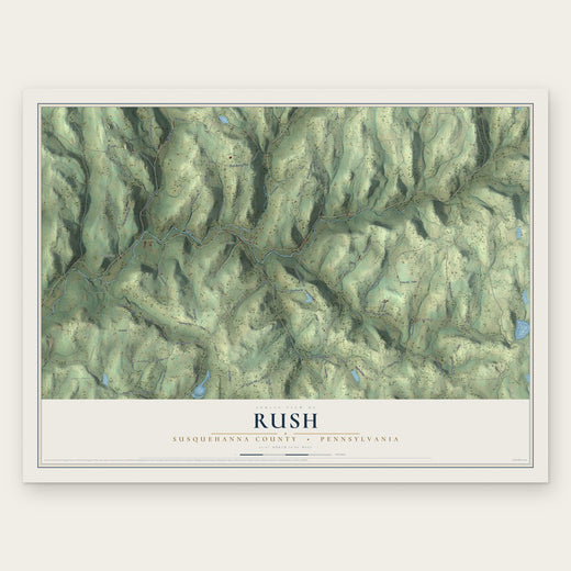 Rush, Susquehanna County, Pennsylvania map print, the full design