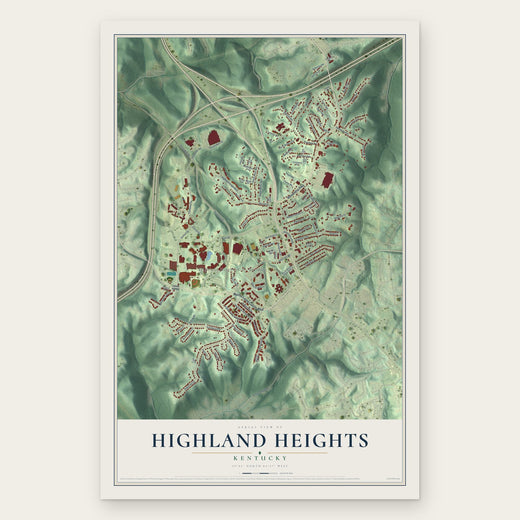 Highland Heights, Kentucky map print, the full design