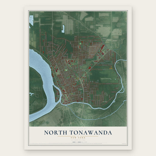 North Tonawanda, New York map print, the full design