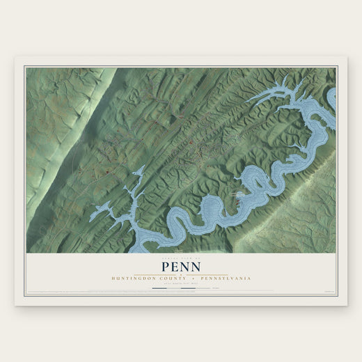 Penn, Huntingdon County, Pennsylvania map print, the full design