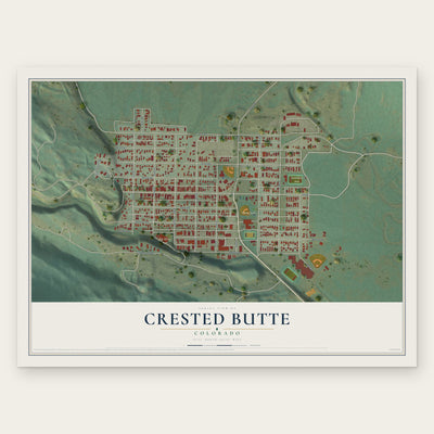 Crested Butte, Colorado map print, the full design