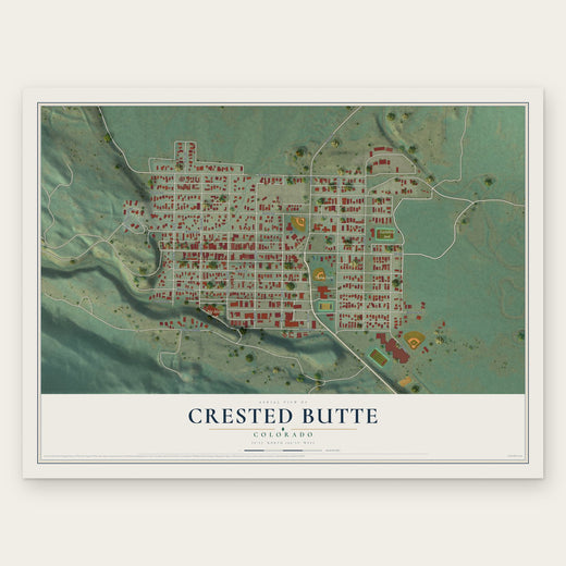 Crested Butte, Colorado map print, the full design