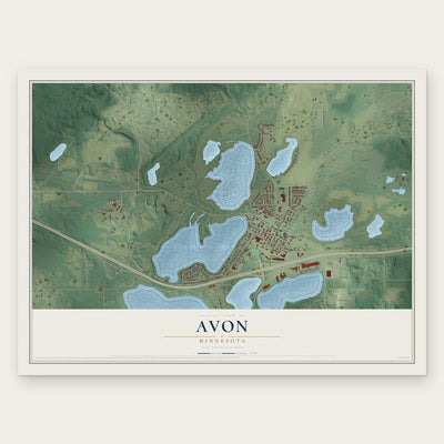Avon, Minnesota map print, the full design