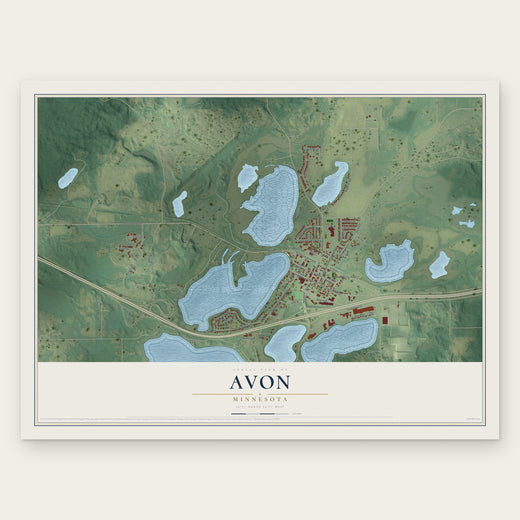 Avon, Minnesota map print, the full design