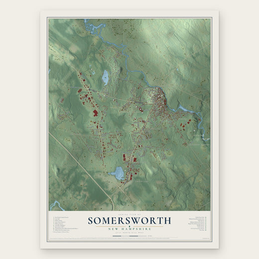 Somersworth, New Hampshire map print, the full design