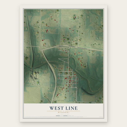 West Line, Missouri map print, the full design