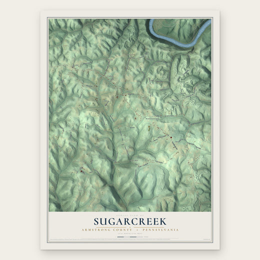 Sugarcreek, Armstrong County, Pennsylvania map print, the full design