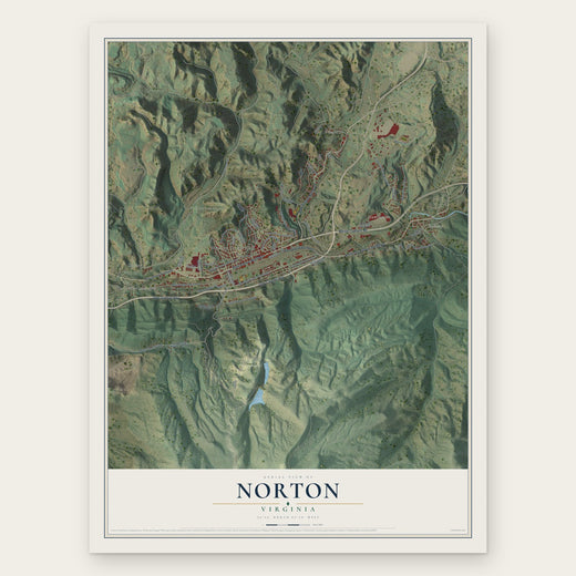 Norton, Virginia map print, the full design