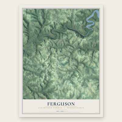 Ferguson, Clearfield County, Pennsylvania map print, the full design