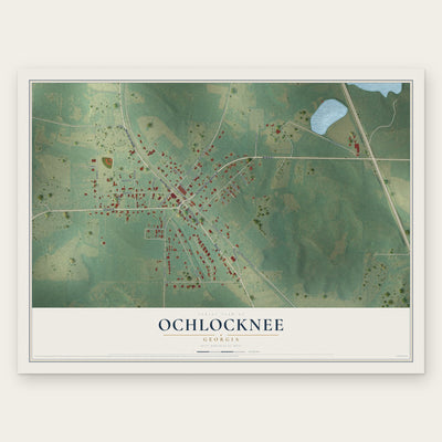Ochlocknee, Georgia map print, the full design