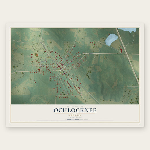 Ochlocknee, Georgia map print, the full design