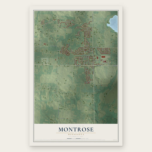 Montrose, Minnesota map print, the full design