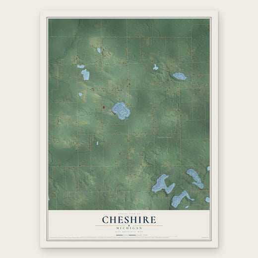 Cheshire, Michigan map print, the full design
