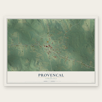 Provencal, Louisiana map print, the full design