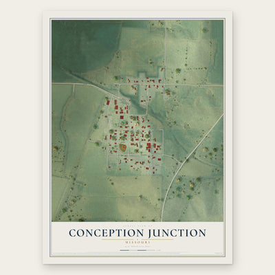 Conception Junction, Missouri map print, the full design