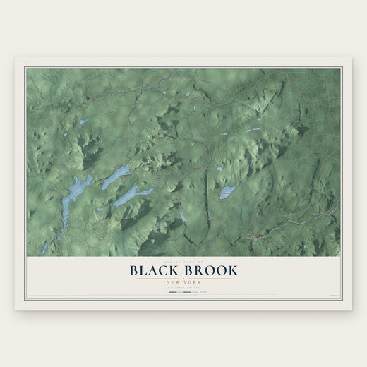 Black Brook, New York map print, the full design