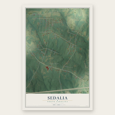 Sedalia, North Carolina map print, the full design