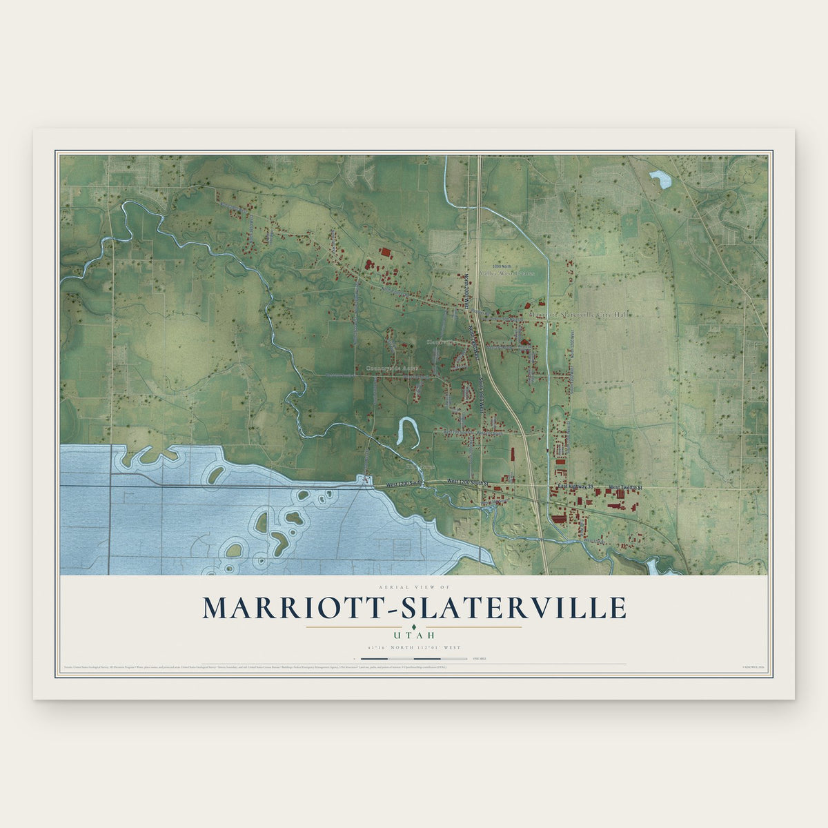 Marriott-Slaterville, Utah map print, the full design