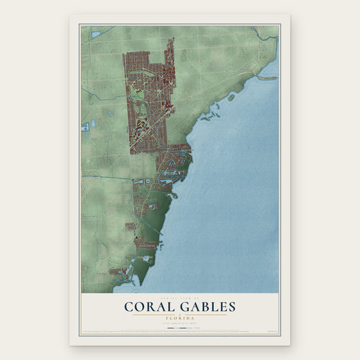 Coral Gables, Florida map print, the full design