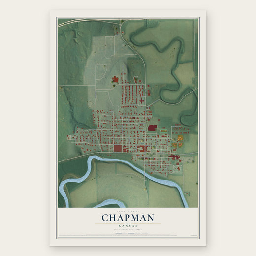 Chapman, Kansas map print, the full design