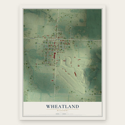 Wheatland, Missouri map print, the full design