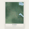Sparks, Oklahoma map print, the full design