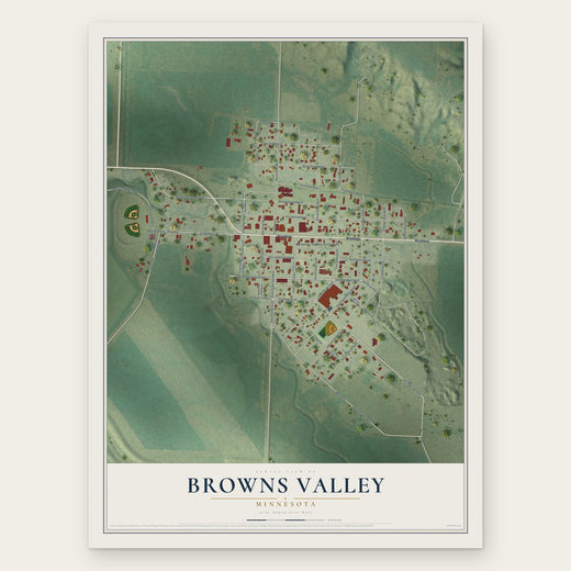 Browns Valley, Minnesota map print, the full design
