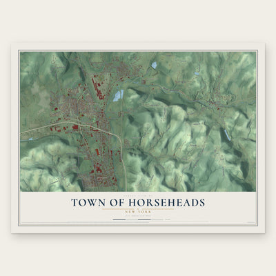 Town of Horseheads, New York map print, the full design