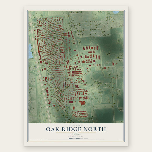 Oak Ridge North, Texas map print, the full design