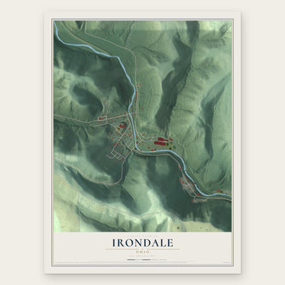 Irondale, Ohio map print, the full design