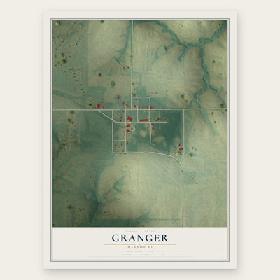 Granger, Missouri map print, the full design