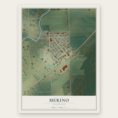 Merino, Colorado map print, the full design