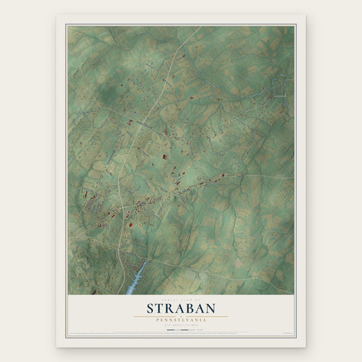 Straban, Pennsylvania map print, the full design