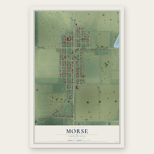 Morse, Louisiana map print, the full design