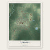 Oakdale, Louisiana map print, the full design