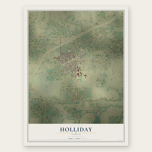 Holliday, Texas map print, the full design