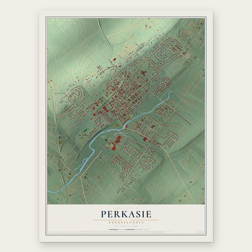 Perkasie, Pennsylvania map print, the full design