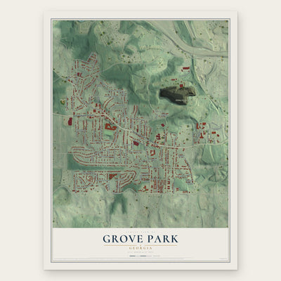 Grove Park, Georgia map print, the full design