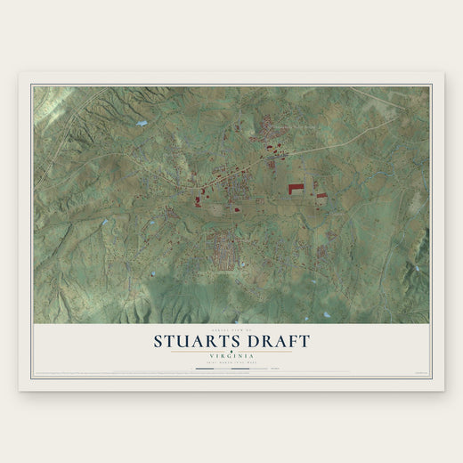 Stuarts Draft, Virginia map print, the full design