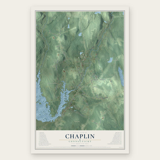 Chaplin, Connecticut map print, the full design