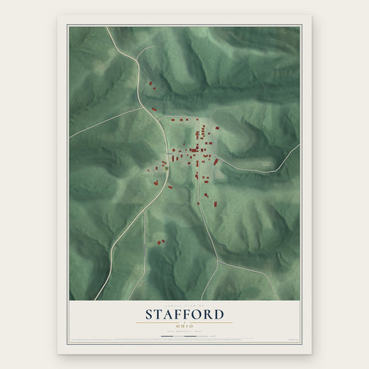 Stafford, Ohio map print, the full design