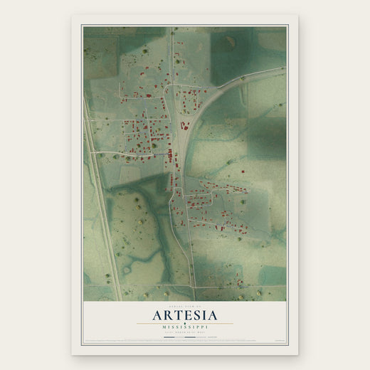 Artesia, Mississippi map print, the full design