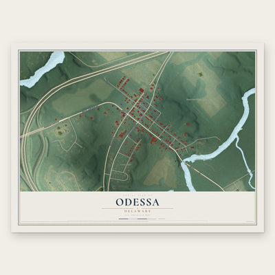 Odessa, Delaware map print, the full design