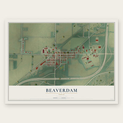 Beaverdam, Ohio map print, the full design