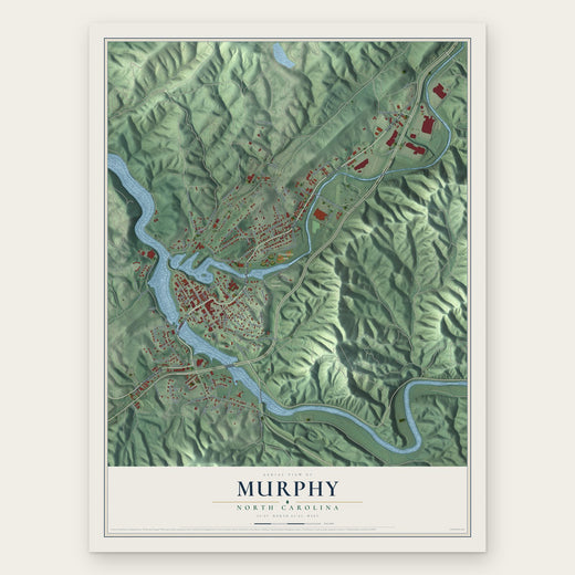Murphy, North Carolina map print, the full design
