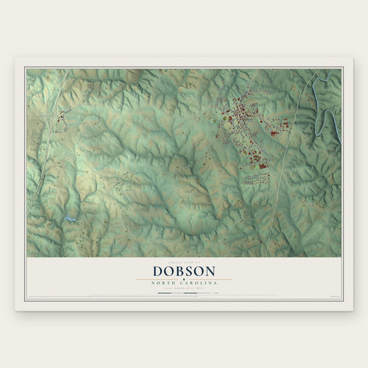 Dobson, North Carolina map print, the full design