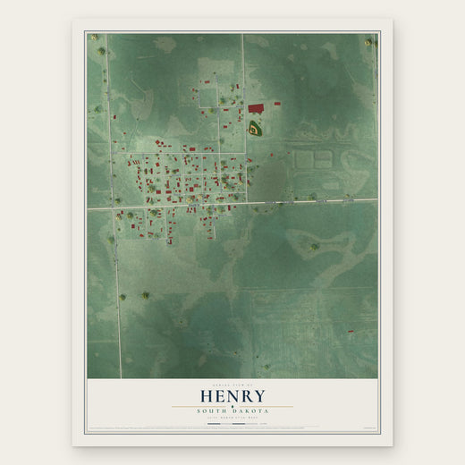 Henry, South Dakota map print, the full design