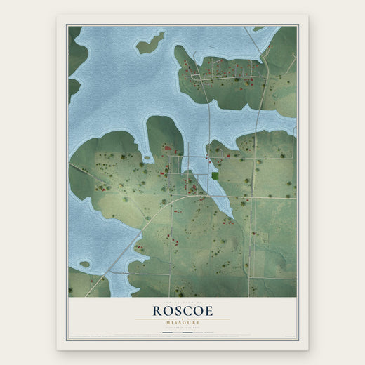 Roscoe, Missouri map print, the full design